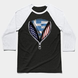Greek Flag  Greece Flag American Flag Zip Down - Gift for Greek From Greece Baseball T-Shirt